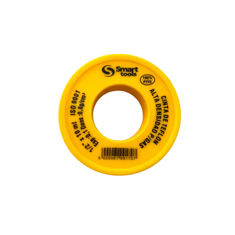 TEFLON (ROLLO) 1/2 X 10 MT AMARILLO P/GAS 1