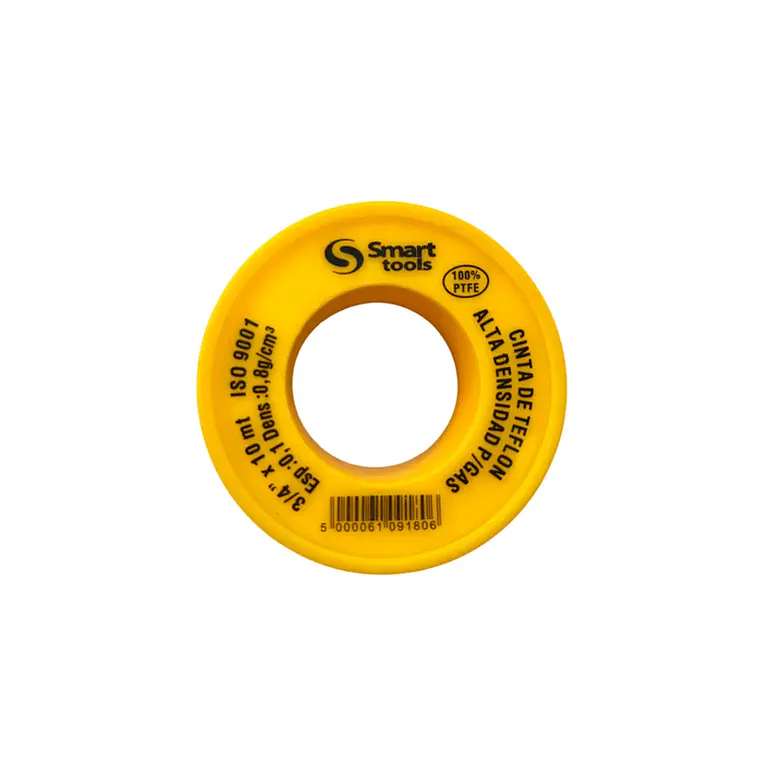 TEFLON (ROLLO) 3/4 X 10 MT AMARILLO P/GAS 1