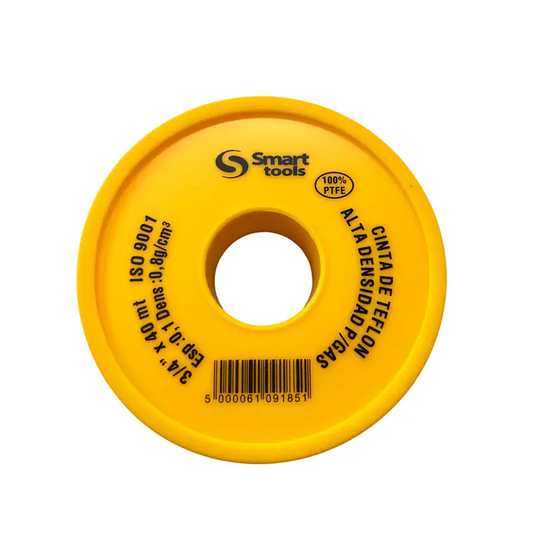 TEFLON (ROLLO) 3/4 X 40 MT AMARILLO P/GAS 1