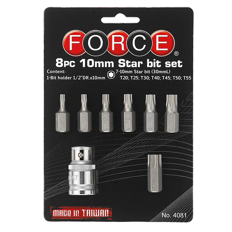 JGO. PUNTAS TORX T20-T55 C/DADO TOMA (4081) 1