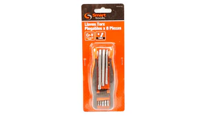 JUEGO LLAVES TORX PLEGABLES 8 PZS. T9 - T40