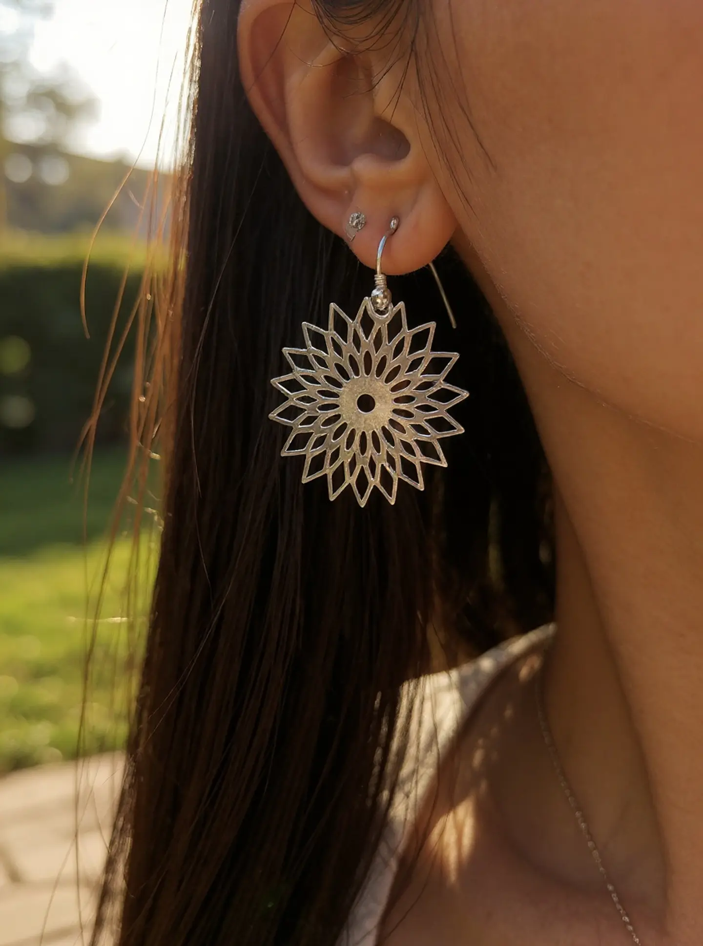 Aros Plata 925 Mandala Calada 4