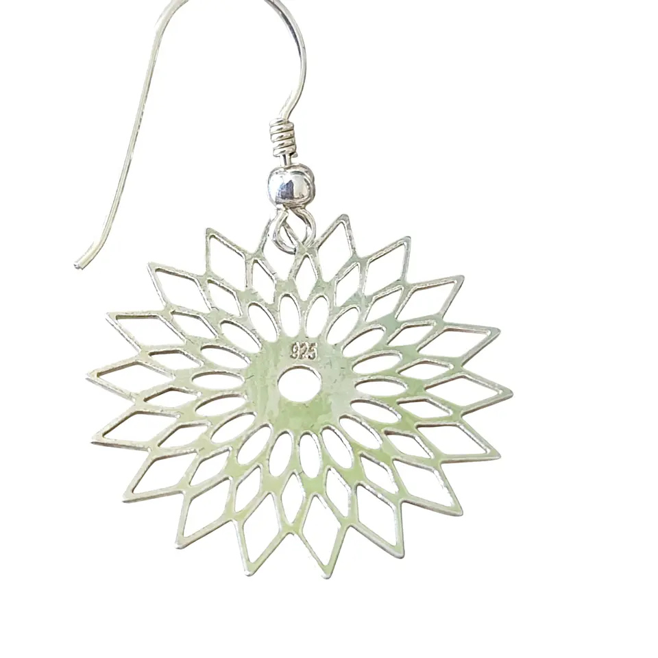 Aros Plata 925 Mandala Calada 3