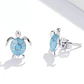Aros Plata 925 Tortuga Azul - Miniatura 1