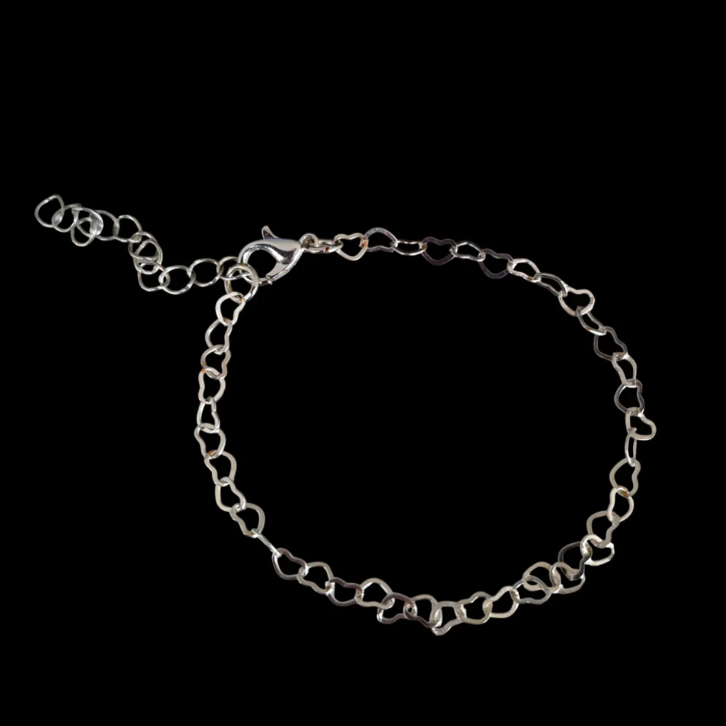 Pulsera Bañada Plata 925 Corazones 3