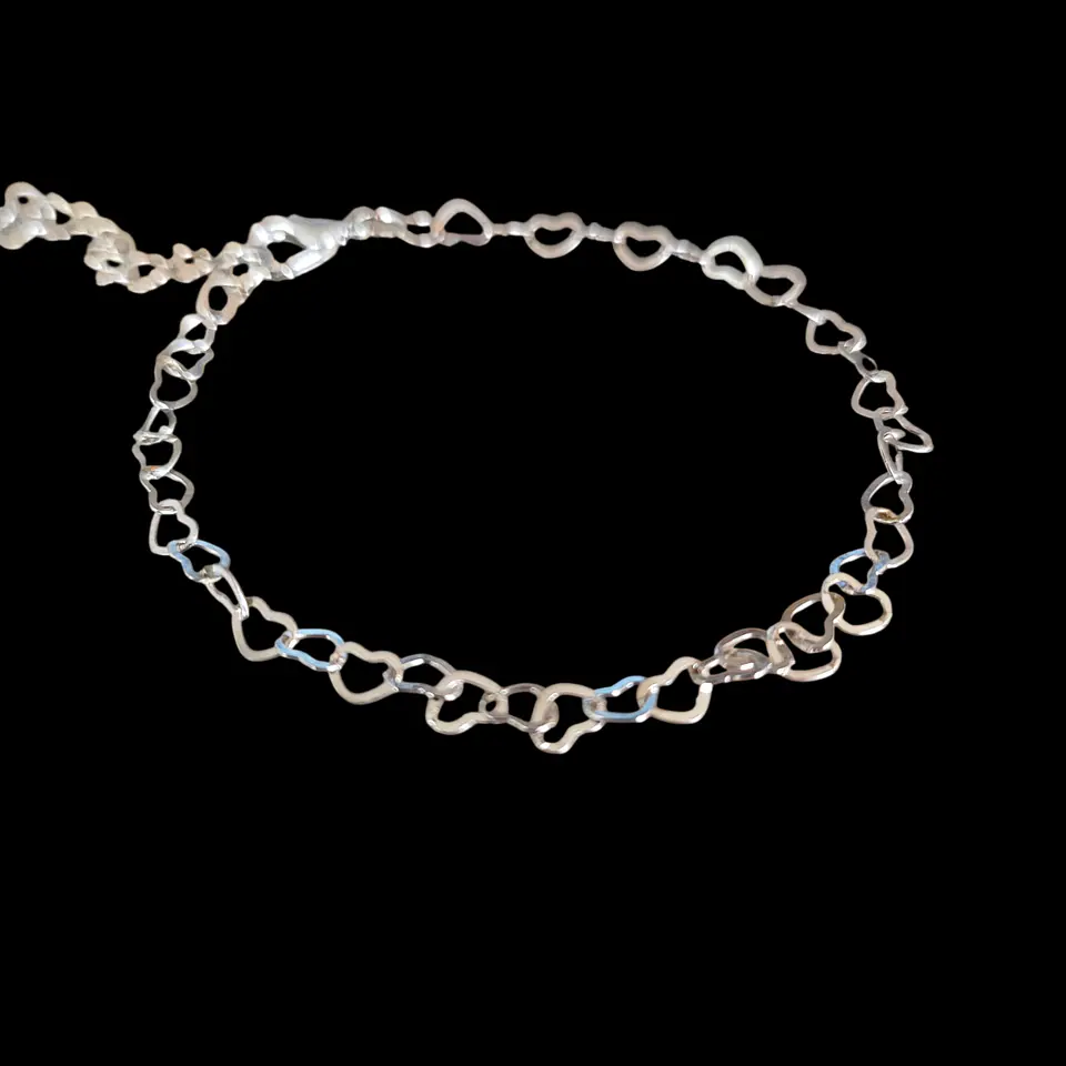 Pulsera Bañada Plata 925 Corazones 2