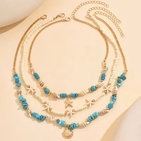 Conjunto Turquesa Conchas