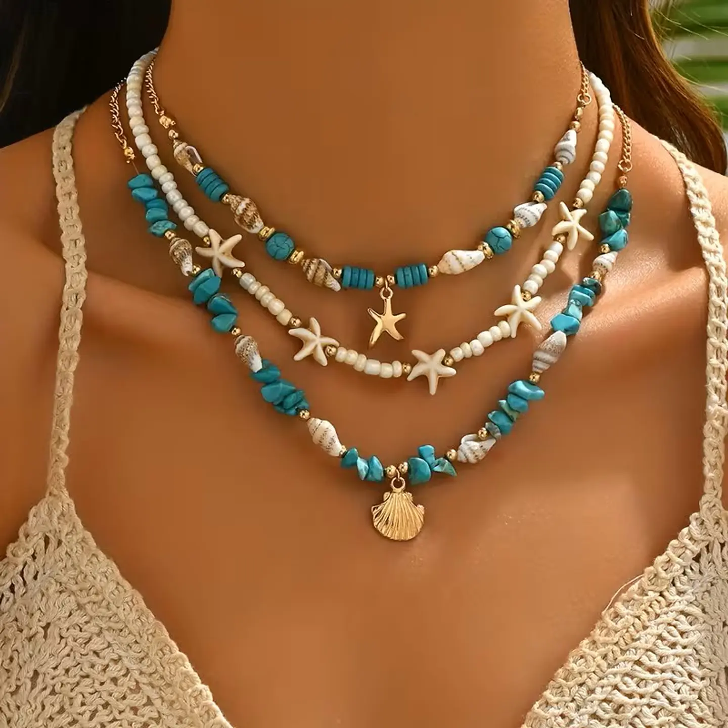 Conjunto Turquesa Conchas 4