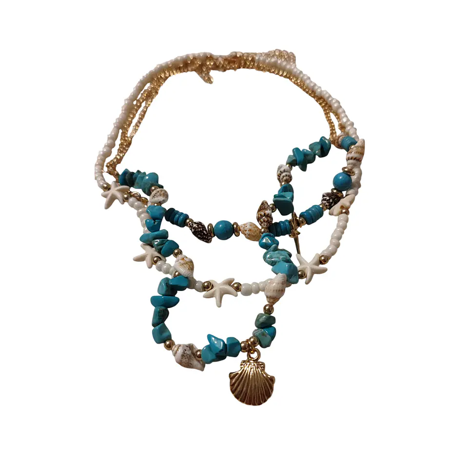 Conjunto Turquesa Conchas 2