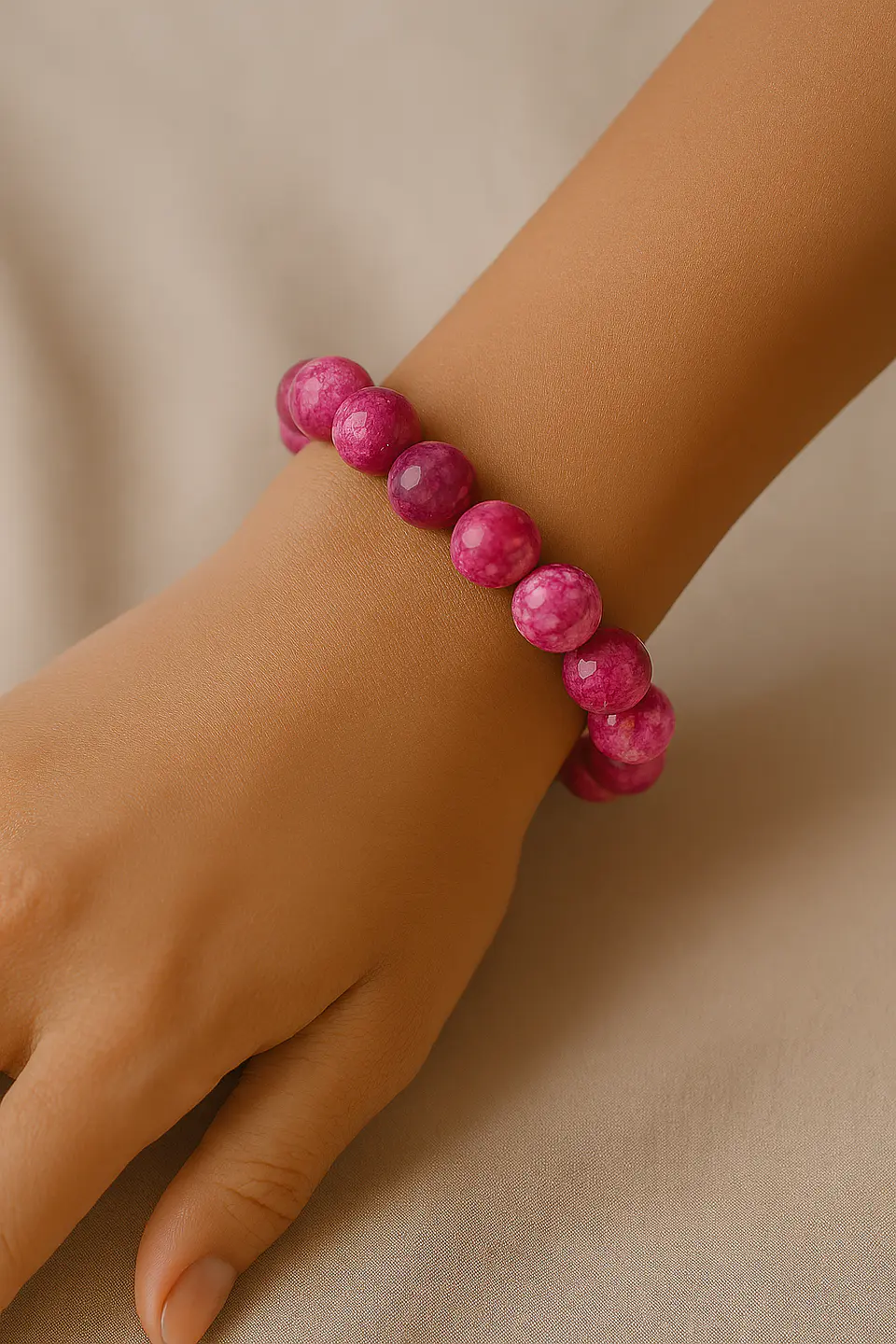 Pulsera Agata Rosa Elasticada 4