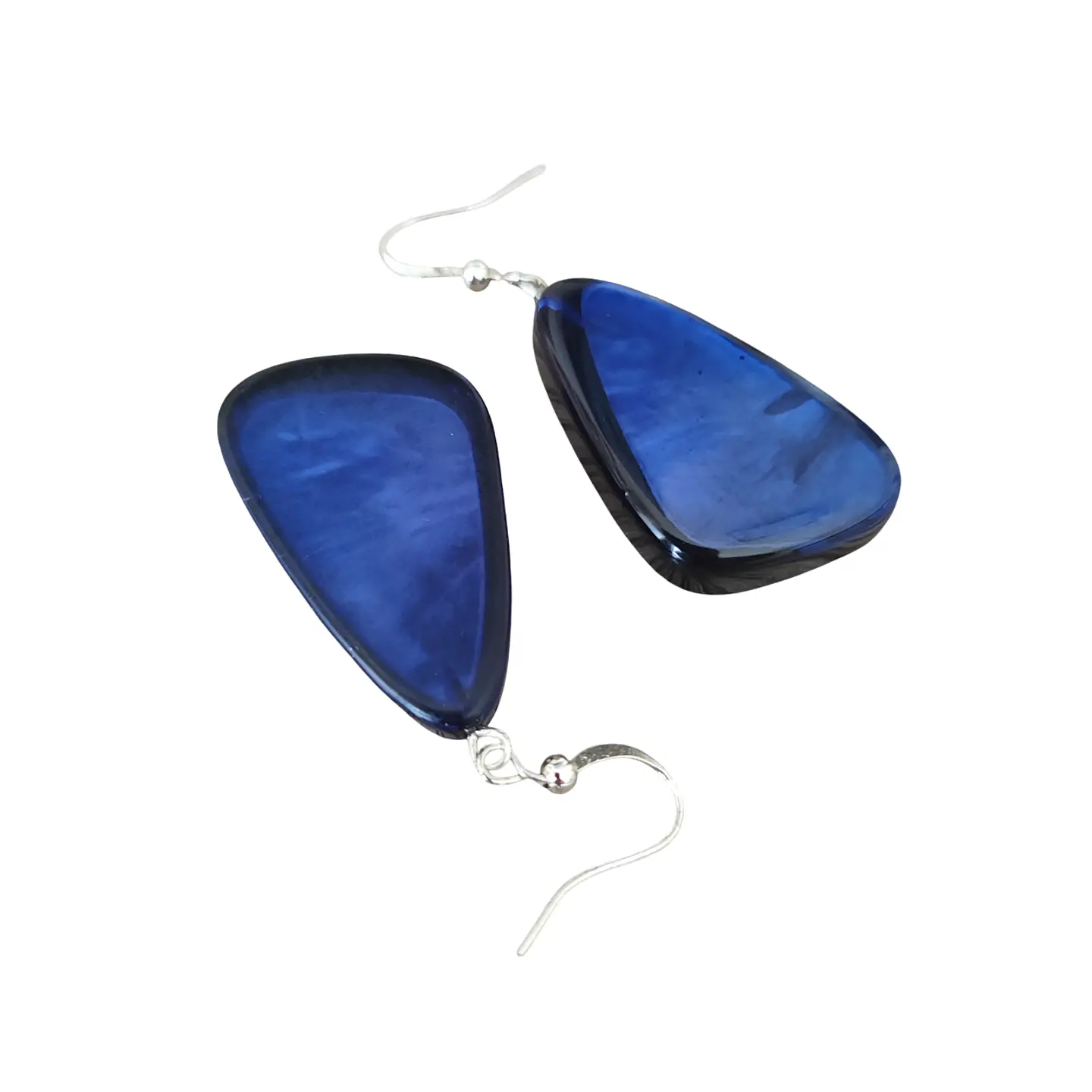 Aros Resina Azul Geométrico 3