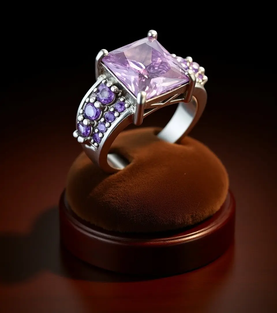 Anillo Plata 925 Incrustaciones Violeta 1