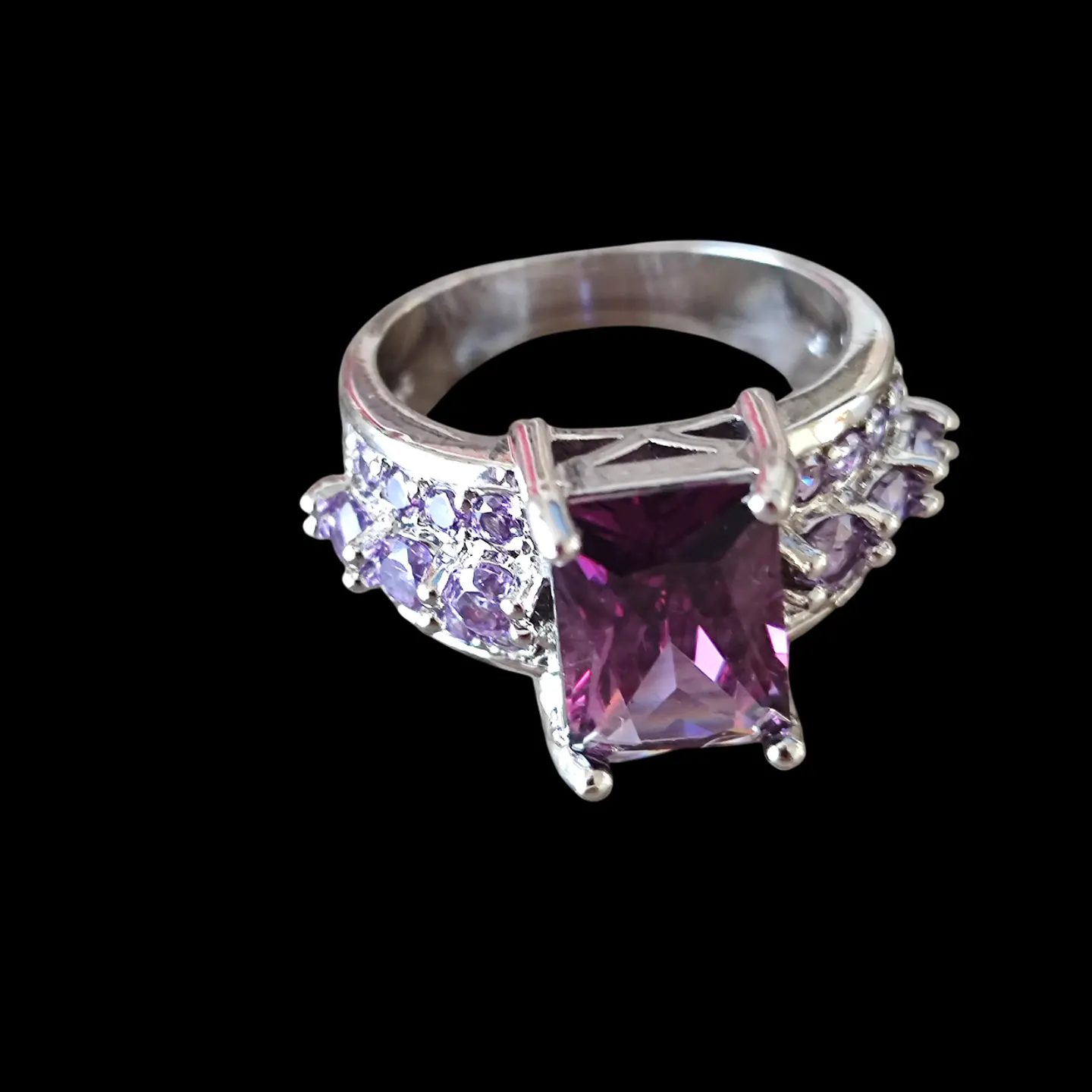 Anillo Plata 925 Incrustaciones Violeta 2
