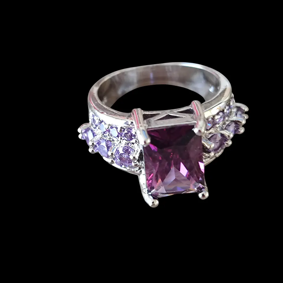 Anillo Plata 925 Incrustaciones Violeta 2