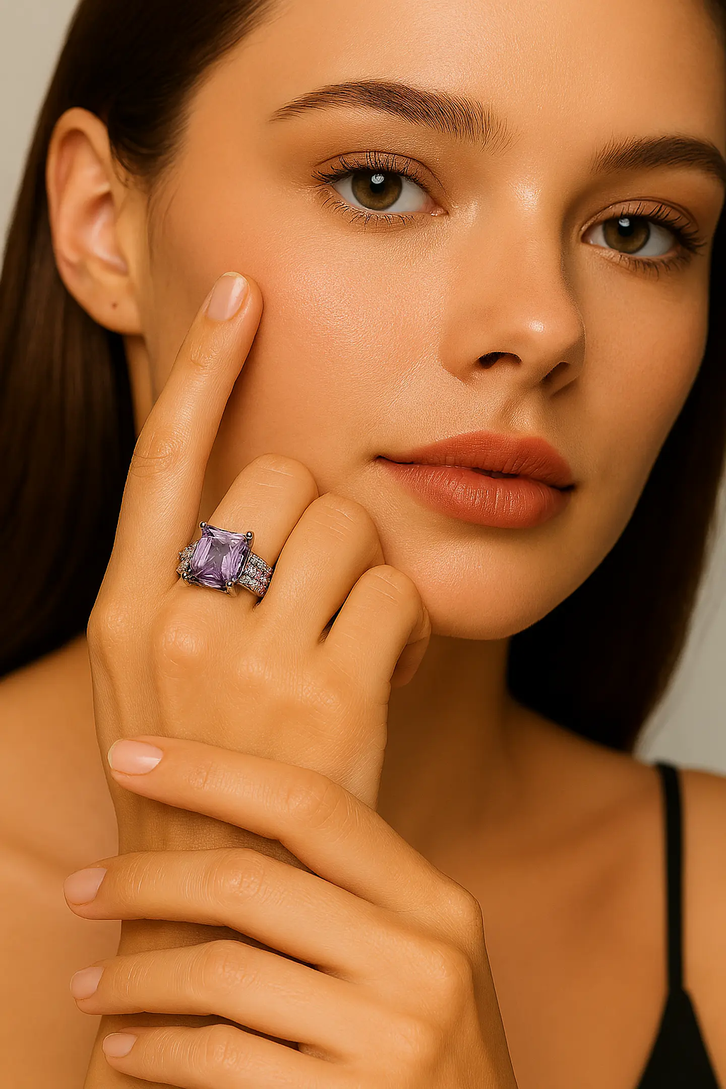 Anillo Plata 925 Incrustaciones Violeta 4