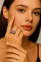 Anillo Plata 925 Incrustaciones Violeta - Miniatura 4