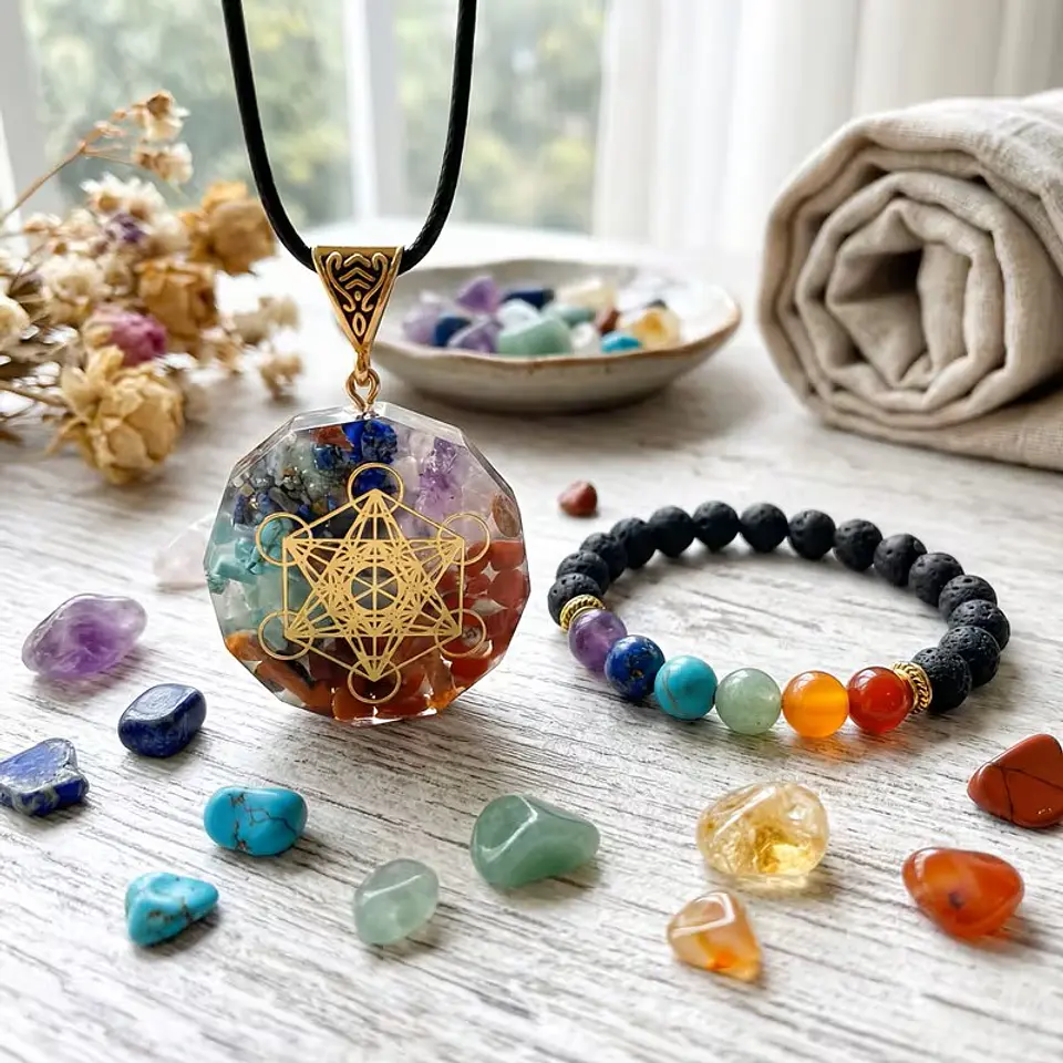 Conjunto 7 Chakras Resina Cuentas 1