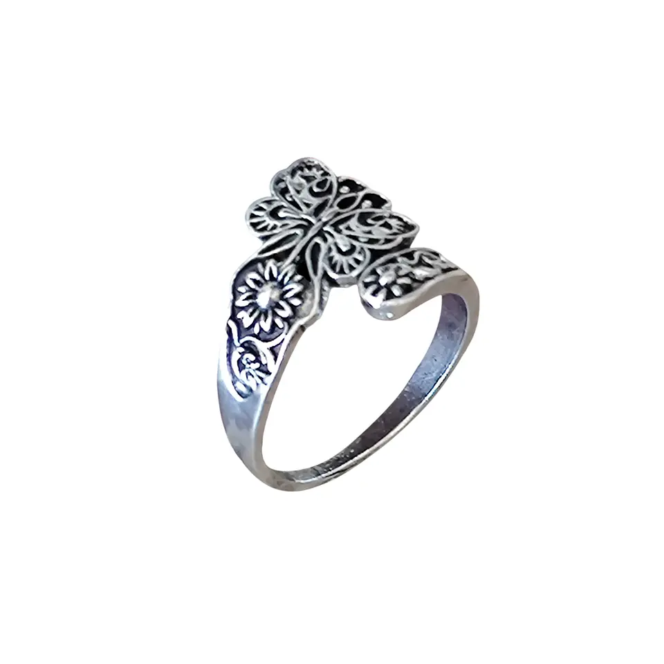 Anillo Plata Vintage Mariposa 2