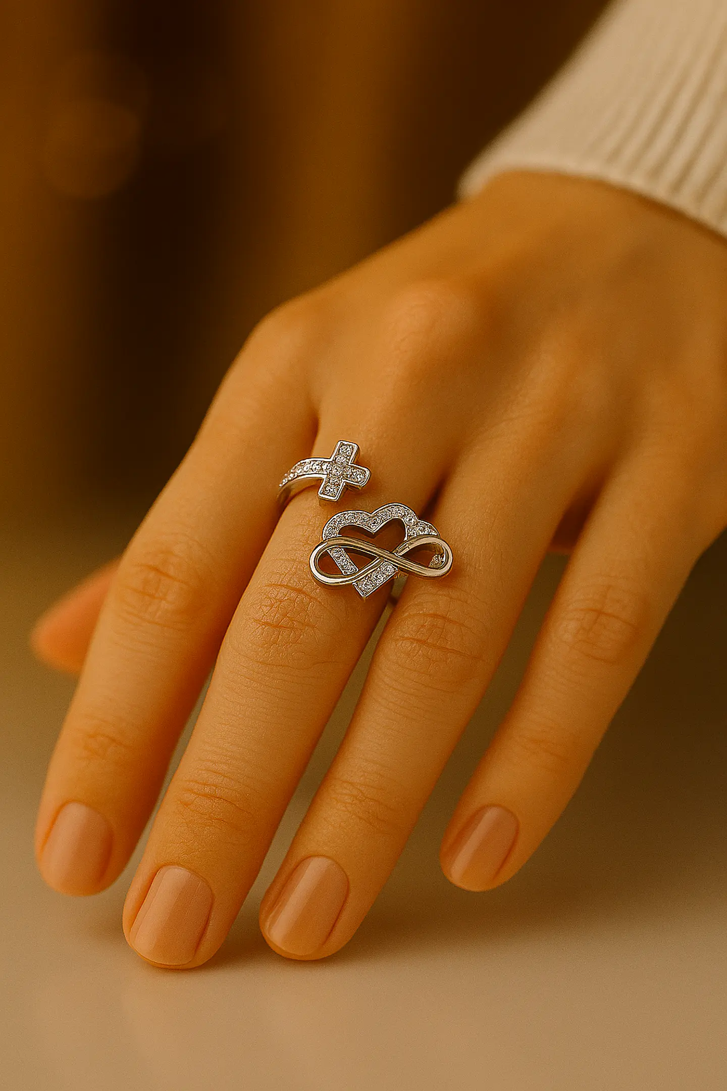 Anillo Plata 925 Cruz Amor Infinito 4