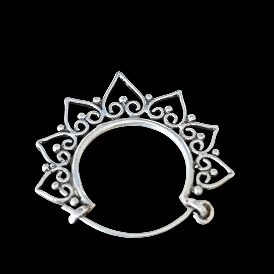 Pendientes Plata Envejecida Medio Sol 3