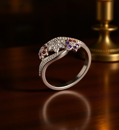 Anillo Plata 925 Floral