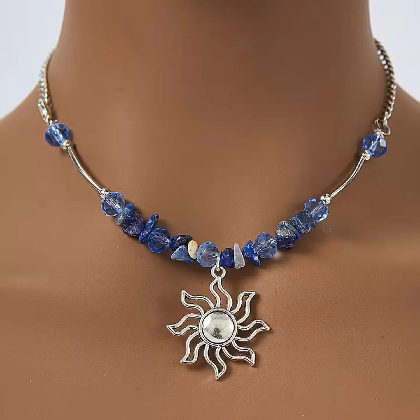 Collar Piedras Dije Sol 4