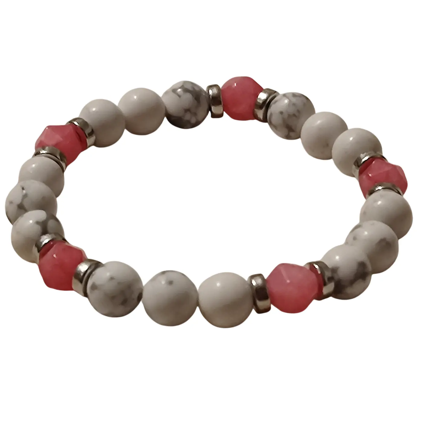 Pulsera Cuarzo Rosa Blanca 2