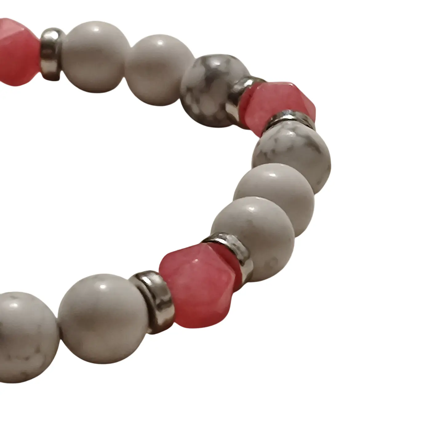 Pulsera Cuarzo Rosa Blanca 3