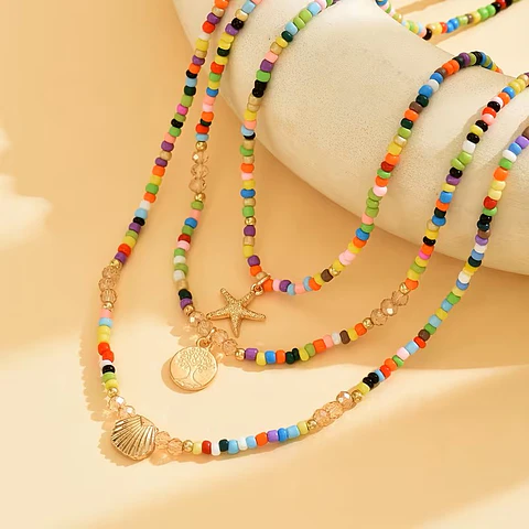 Conjunto Colores Vidrio Conchas