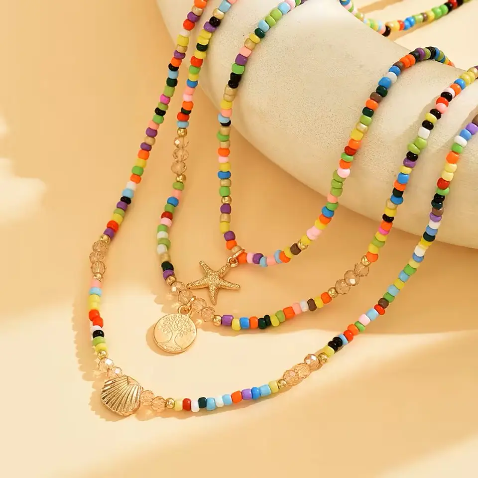 Conjunto Colores Vidrio Conchas 1