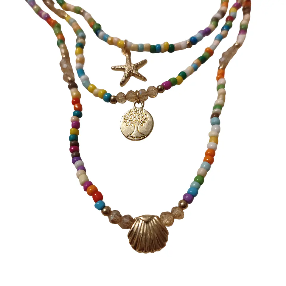 Conjunto Colores Vidrio Conchas 3