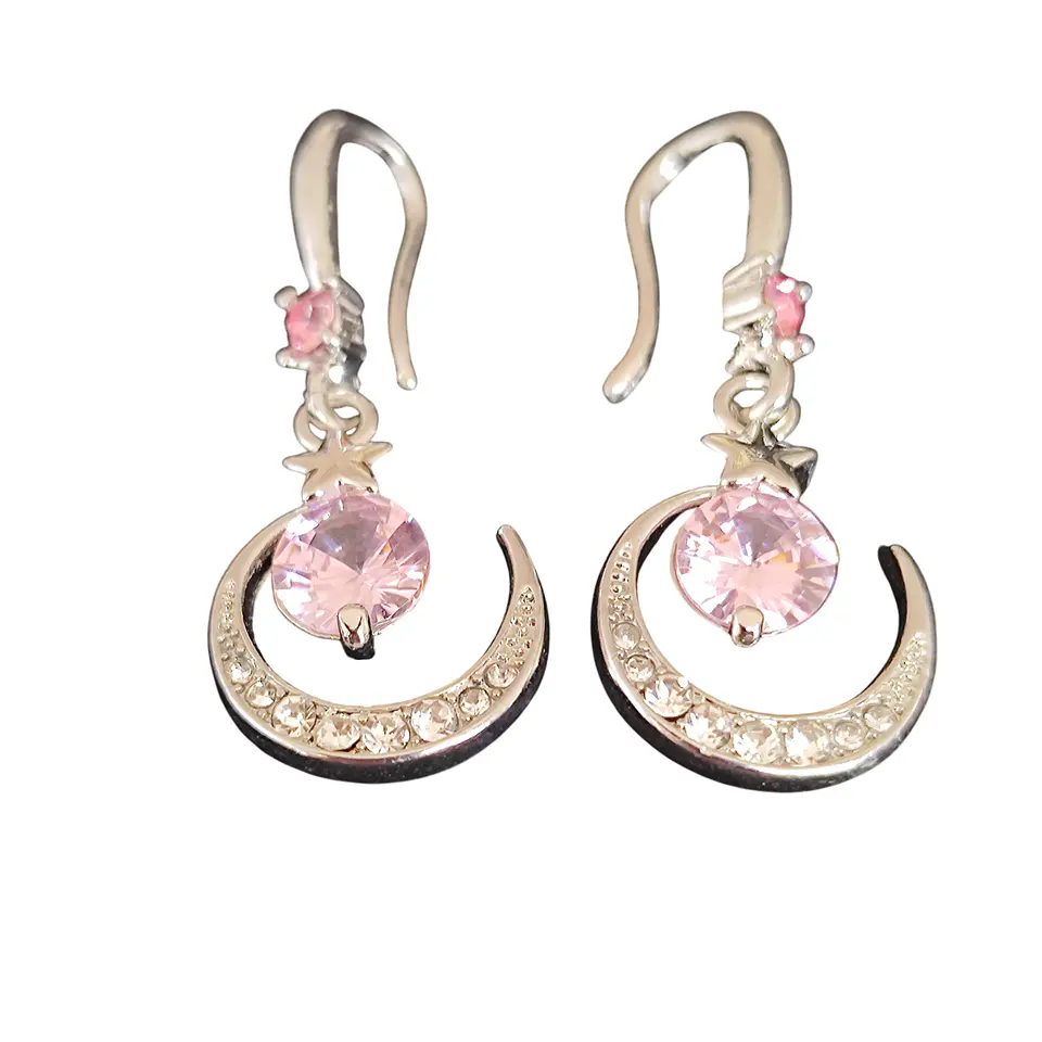Aros Plata 925 Luna Rosa 3