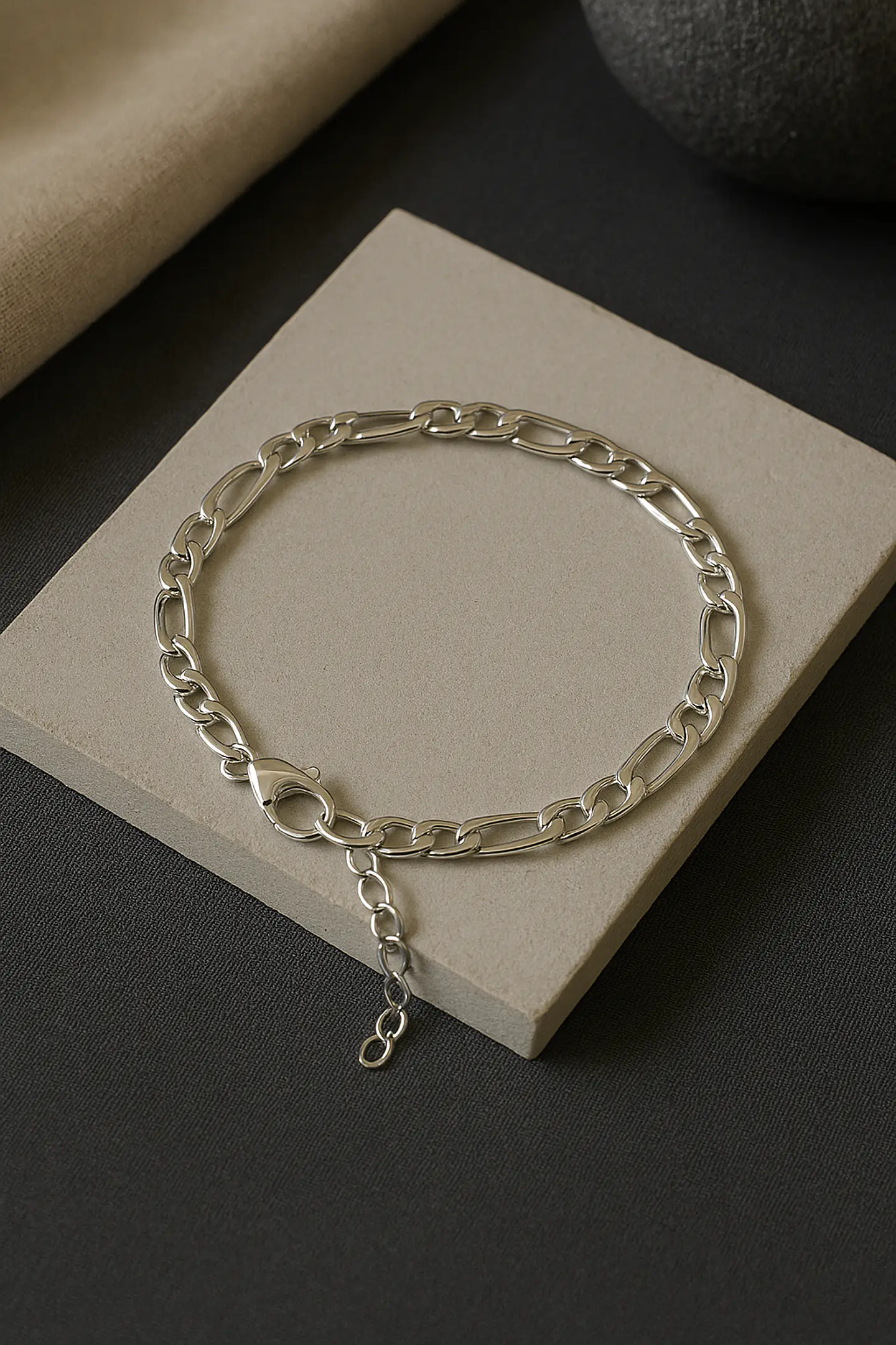Pulsera Bañada Plata 925 Cadena Forzada 1