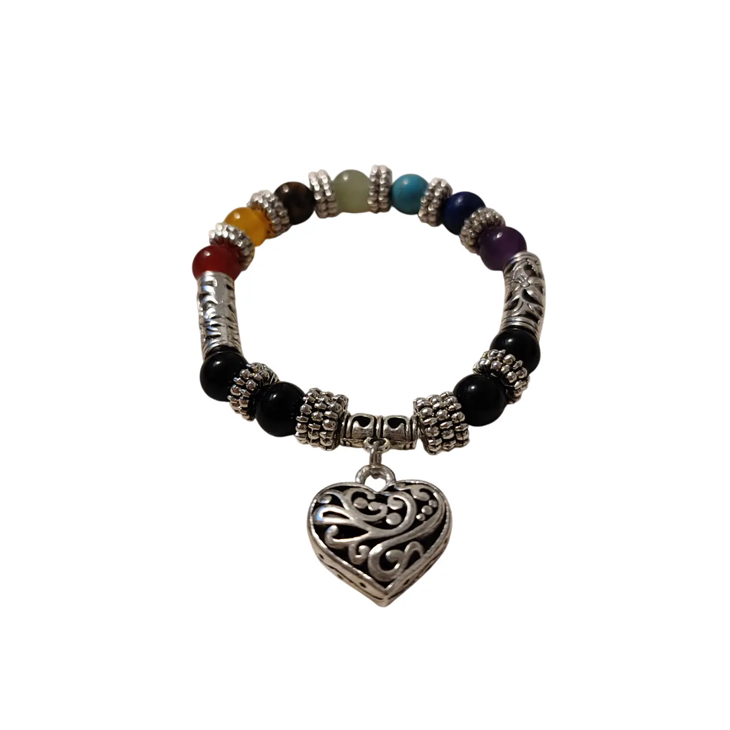 Pulsera 7 Chakras Dije Corazon 2