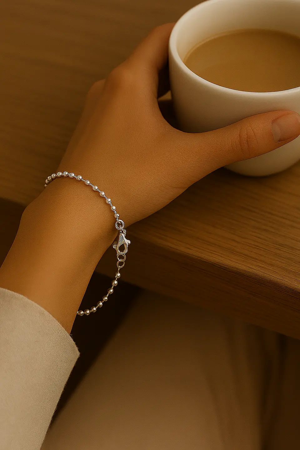 Pulsera Bañada Plata 925 Bolitas 4