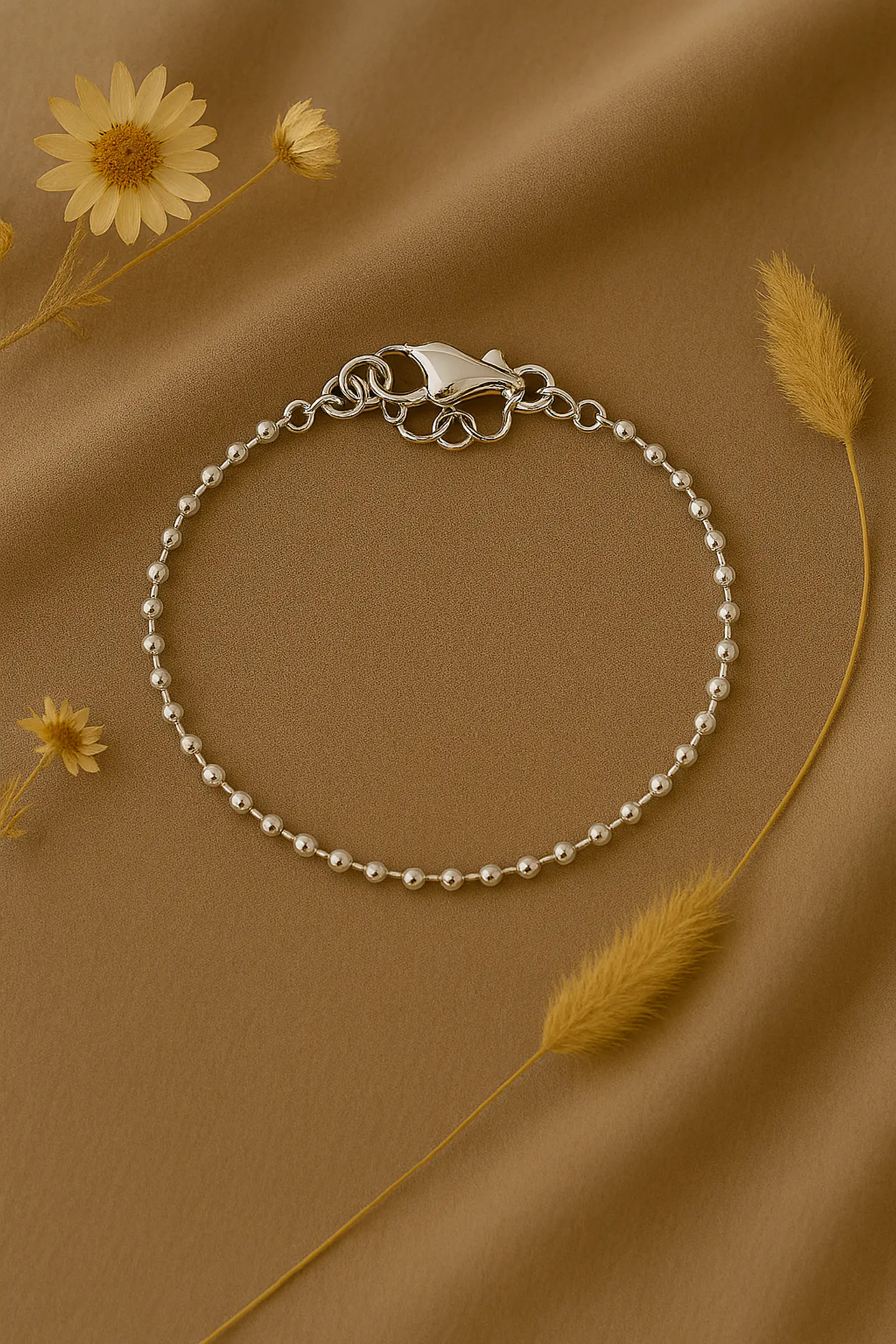 Pulsera Bañada Plata 925 Bolitas 1