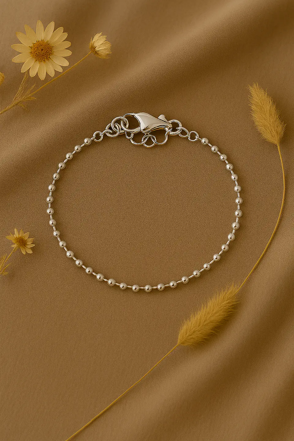 Pulsera Bañada Plata 925 Bolitas 1