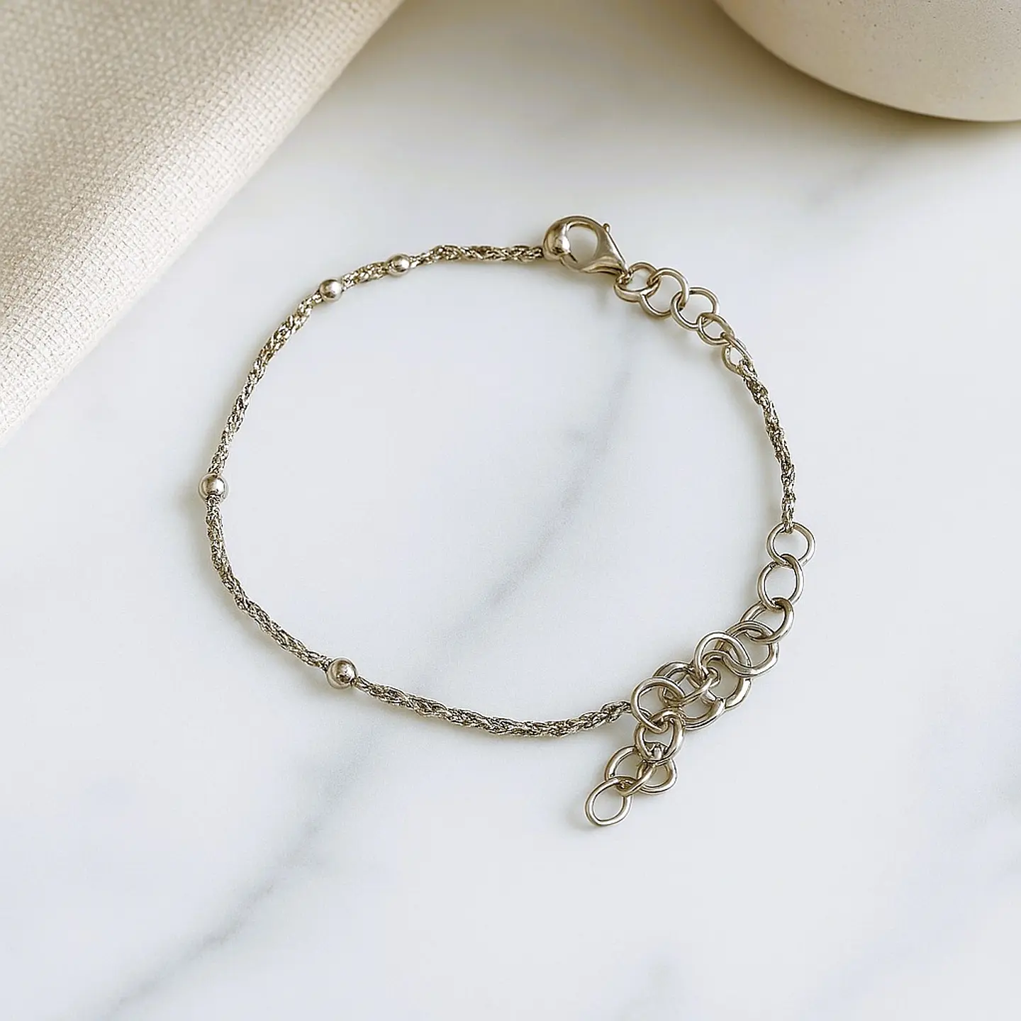 Pulsera Bañada Plata 925 Cadena Fina 2