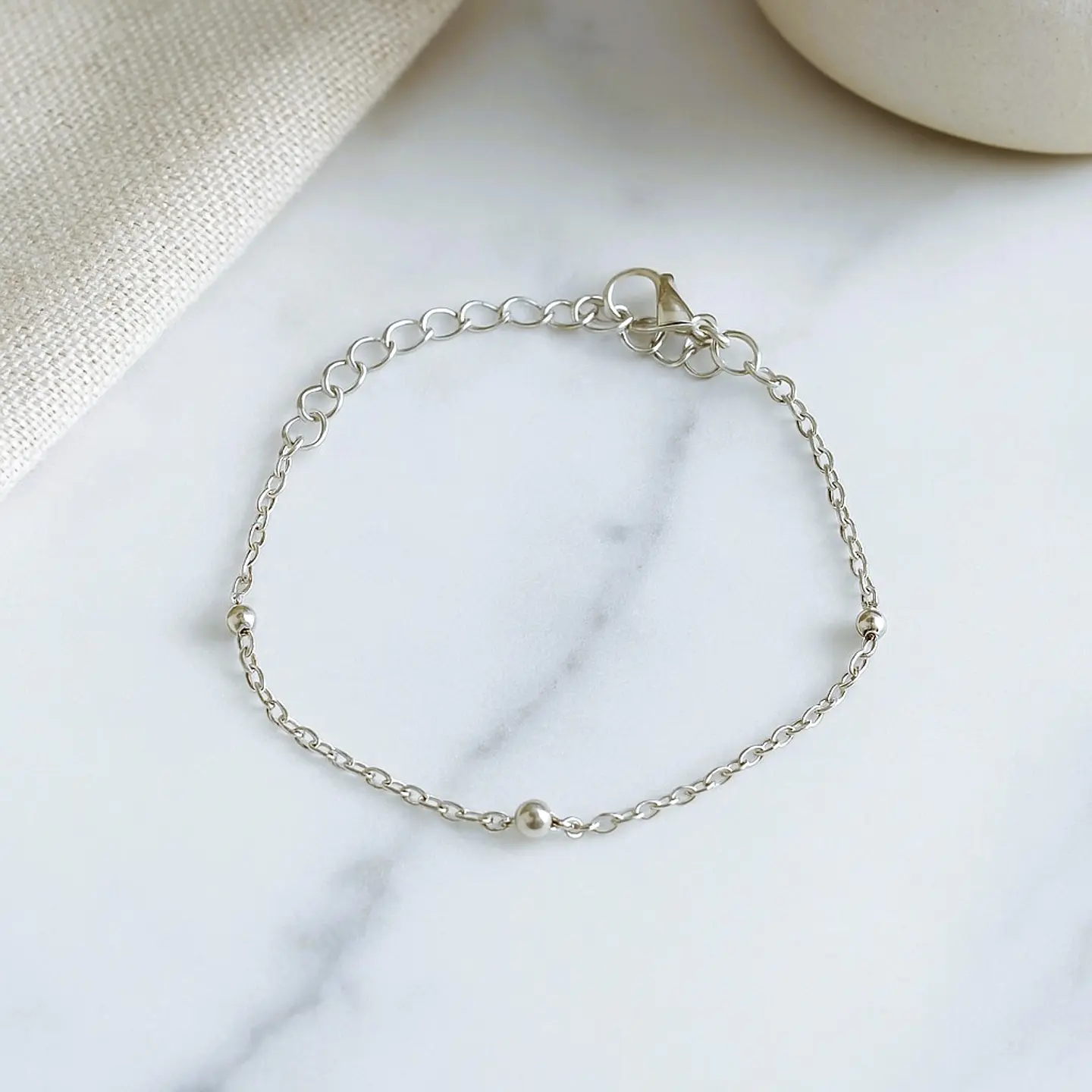 Pulsera Bañada Plata 925 Cadena Fina 1