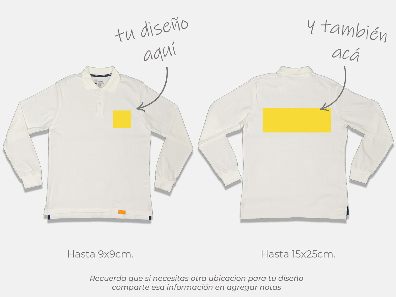 Polera pique personalizada manga larga 3