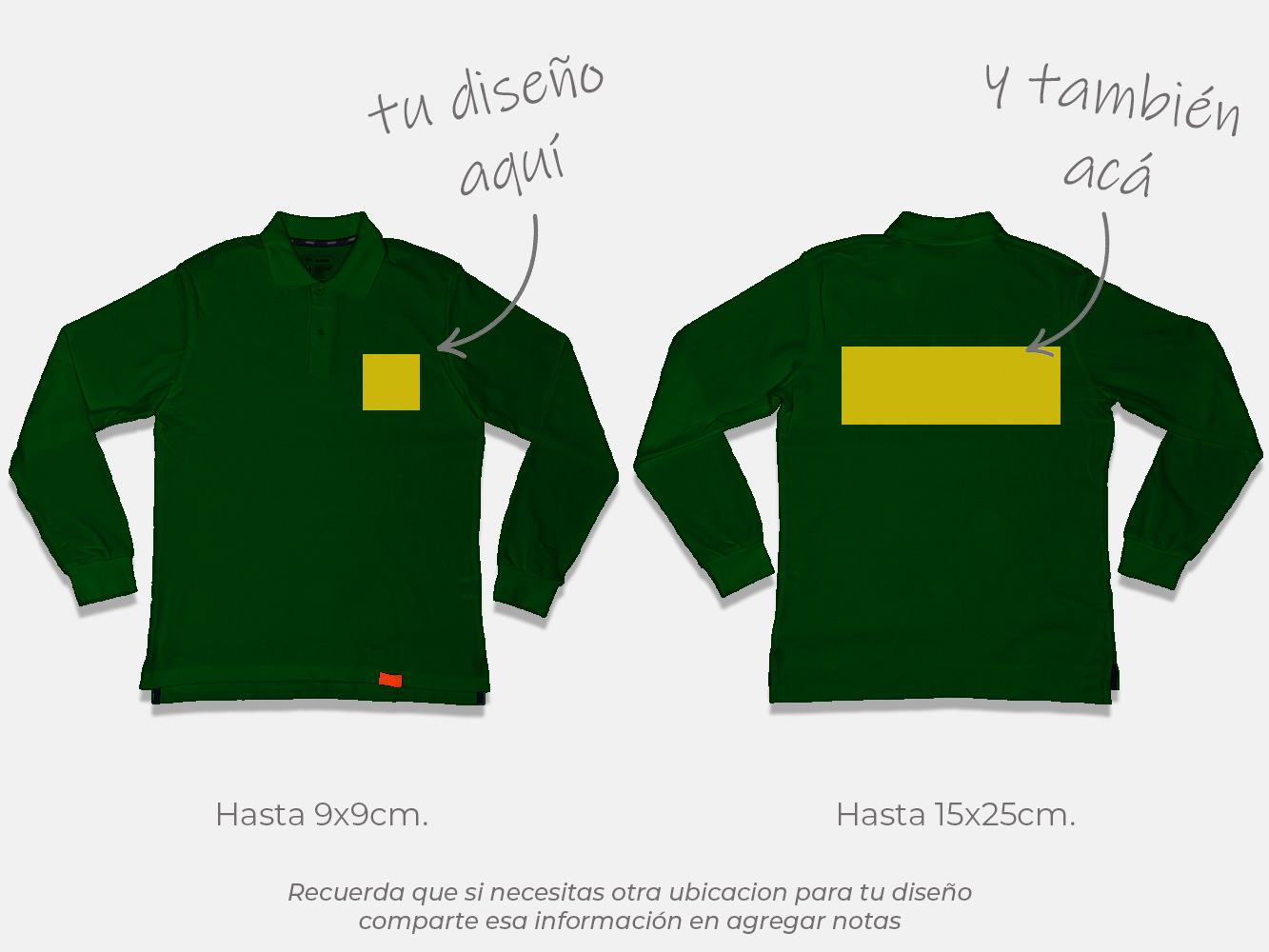 Polera pique personalizada manga larga colores 9