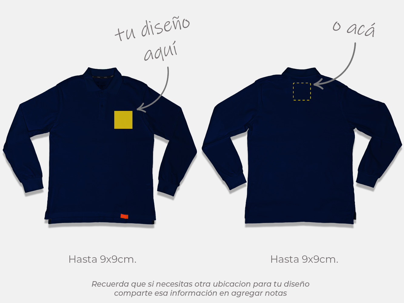 Polera pique personalizada manga larga colores 2