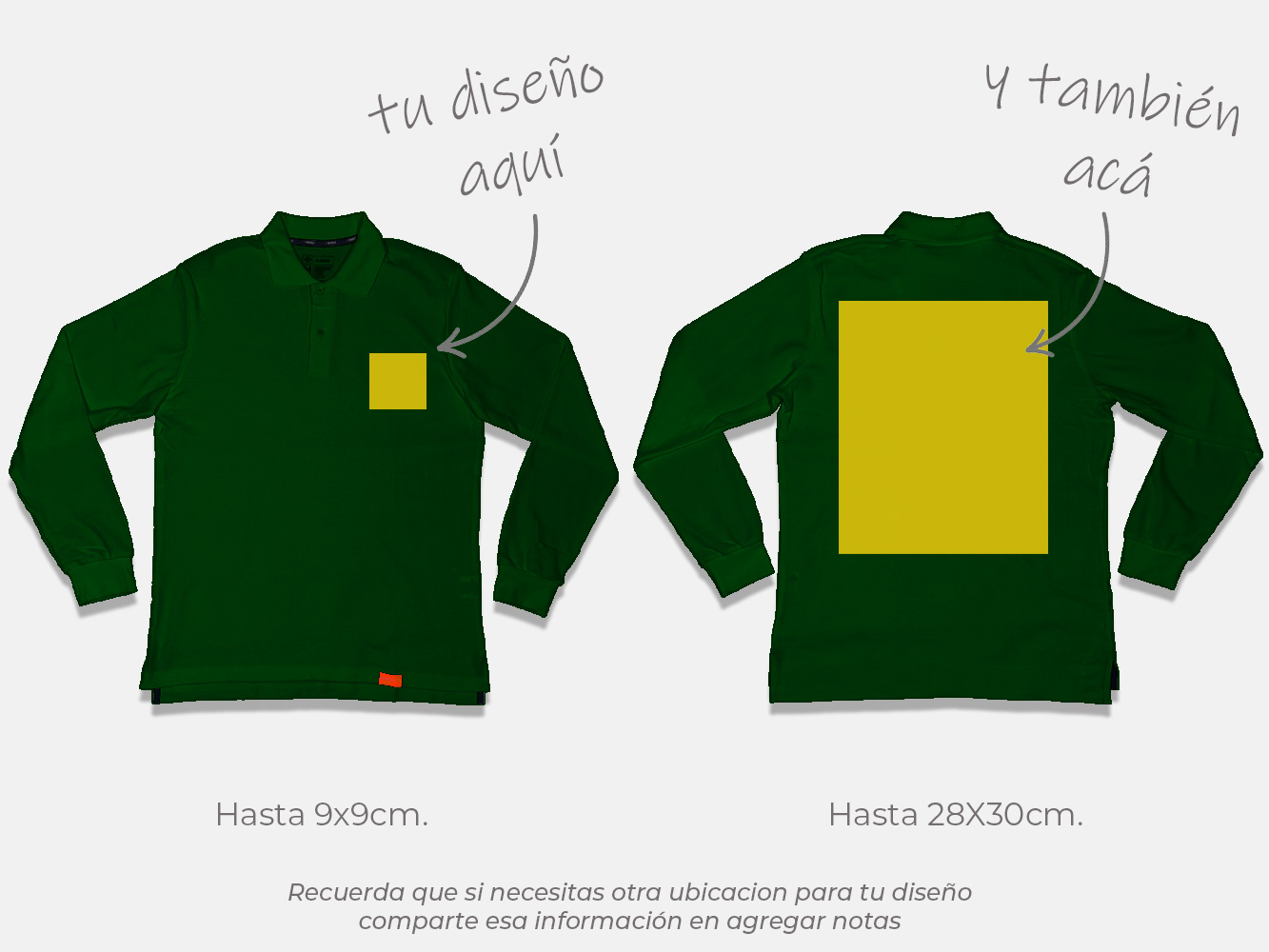 Polera pique personalizada manga larga colores 10