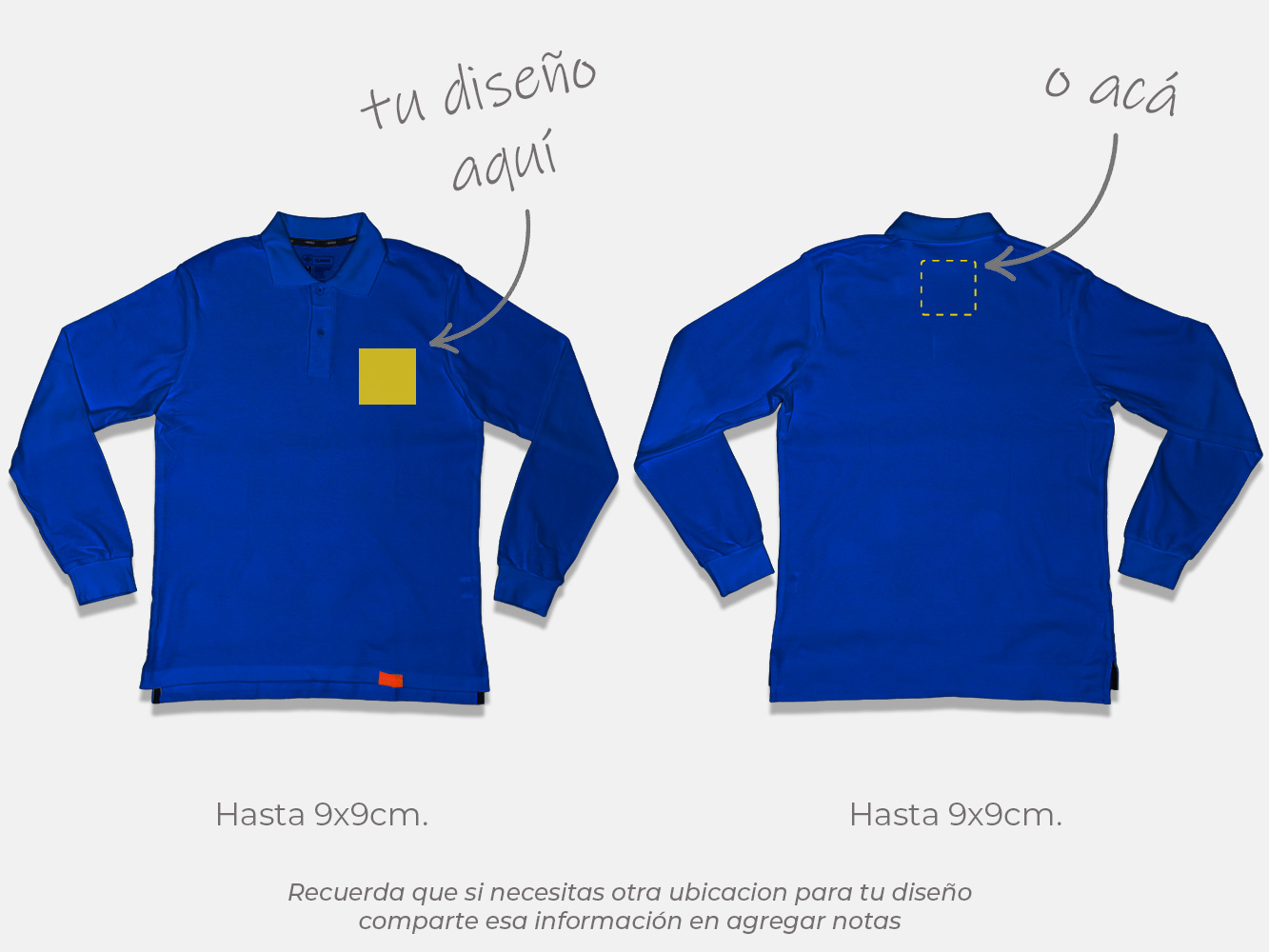 Polera pique personalizada manga larga colores 5