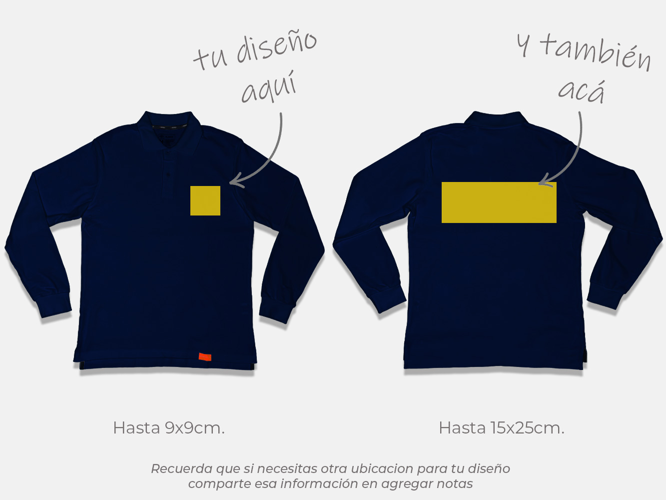 Polera pique personalizada manga larga colores 3