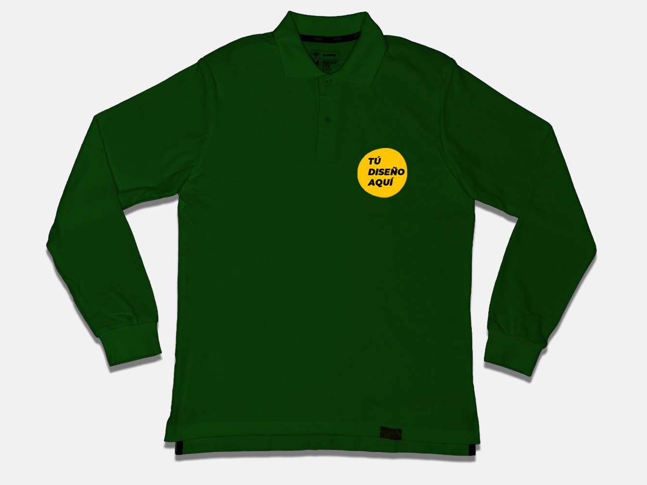 Polera pique personalizada manga larga colores 1