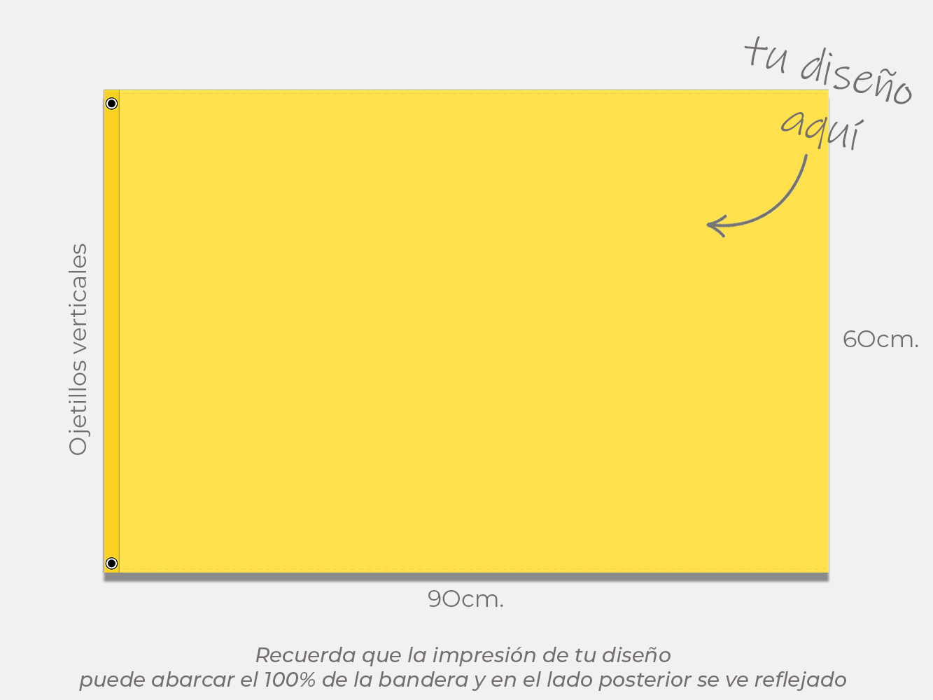 Bandera Personalizada 90×60 cm 2