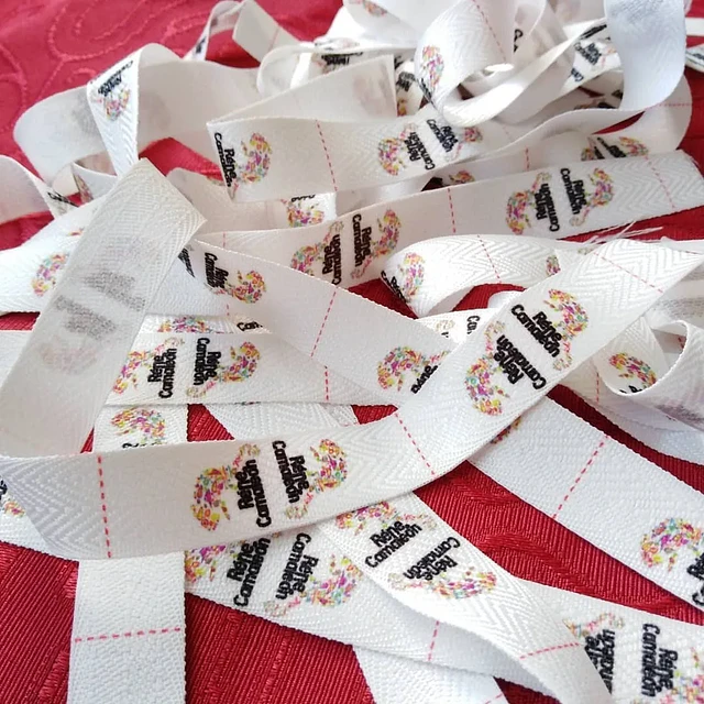 500 Etiquetas de 2x6 cms costura personalizadas, para ropa, nombres, logotipo o texto en cinta espiga 3