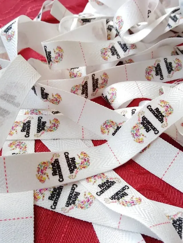 500 Etiquetas de 2x6 cms costura personalizadas, para ropa, nombres, logotipo o texto en cinta espiga 3