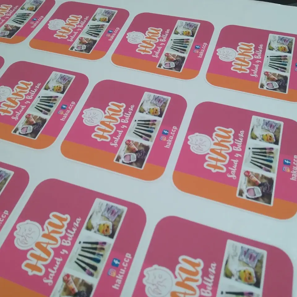 Pack 300 Stickers Vinilo Troquelados Personalizados 5x5 cms 2